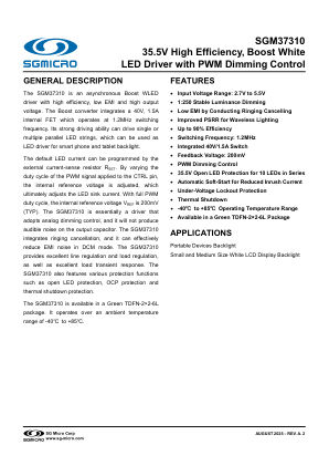 SGM37310 datasheet cover page