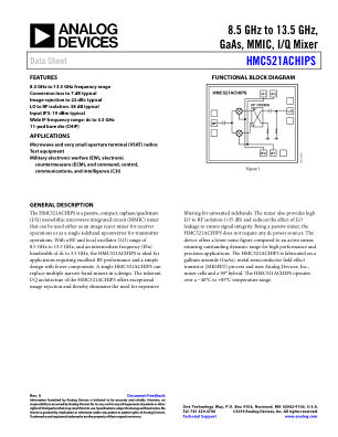 HMC521ACHIPS 数据手册首页