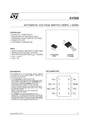 AVS08CB 数据手册首页