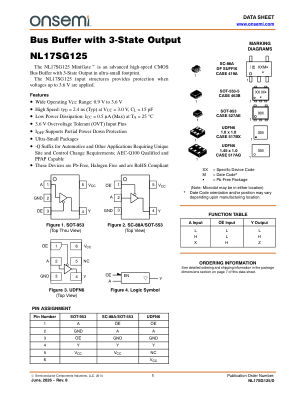 NL17SG125 数据手册首页