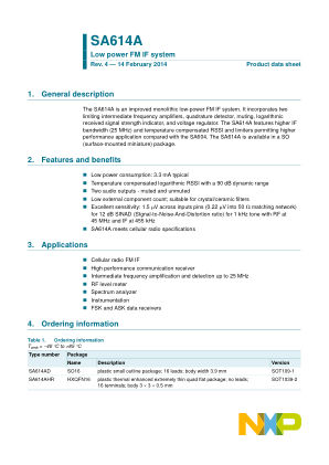 SA614A 数据手册首页