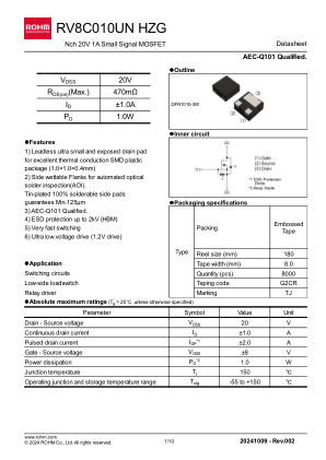 RV8C010UNHZG datasheet cover page
