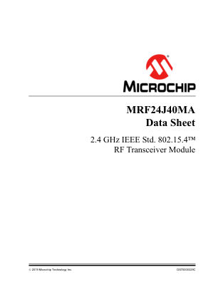 MRF24J40MA-I datasheet cover page