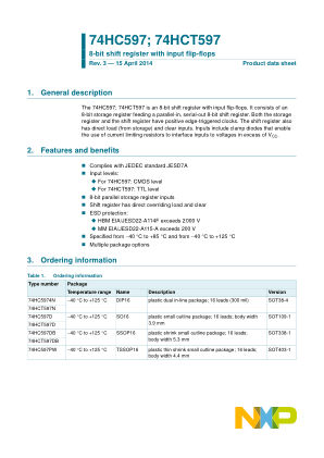 74HCT597D datasheet cover page