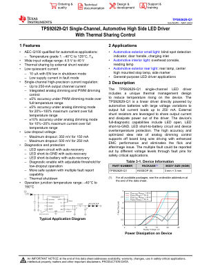 TPS92629-Q1 datasheet cover page