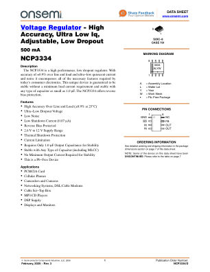 NCP3334 datasheet cover page