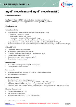 SLE66R01LN-EXTENDED datasheet cover page