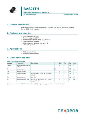 BAS21THVL datasheet cover page