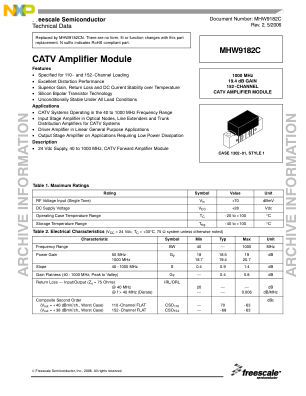 MHW9182C datasheet cover page