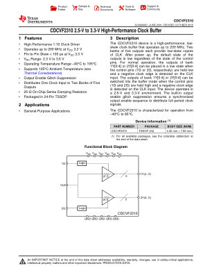 CDCVF2310 datasheet cover page