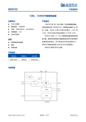 MS9722 datasheet cover page