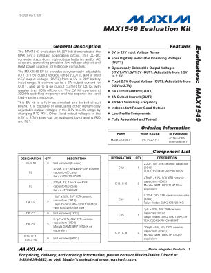 MAX1549EV datasheet cover page