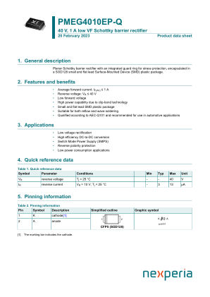 PMEG4010EP-QX datasheet cover page