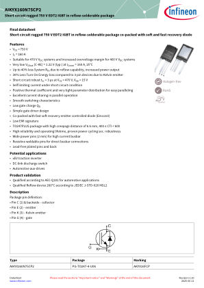 AIKYX160N75CP2 datasheet cover page