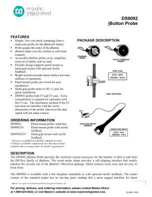 DS9092-DS9092T datasheet cover page