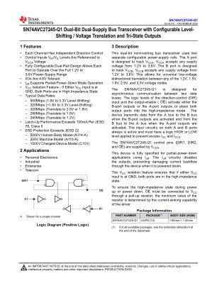 SN74AVC2T245-Q1 datasheet cover page