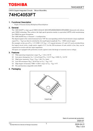 74HC4053FT datasheet cover page