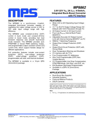 MP8862 datasheet cover page