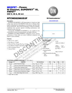 NTCW082N65S3F datasheet cover page