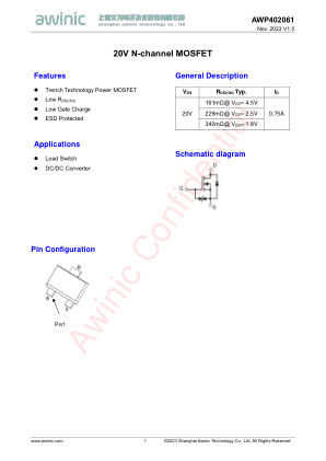 AWP402061 datasheet cover page