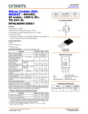 NTHL080N120SC1 数据手册首页