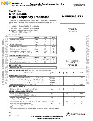 MMBR5031LT1 数据手册首页