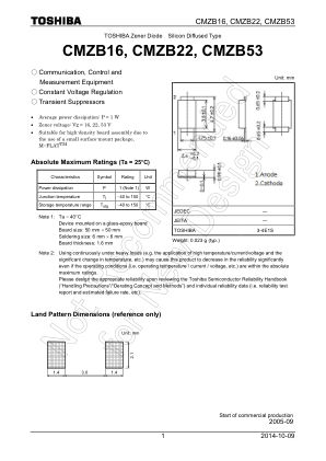 CMZB16 datasheet cover page