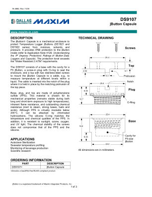 DS9107 datasheet cover page