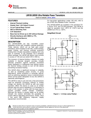LM395 datasheet cover page