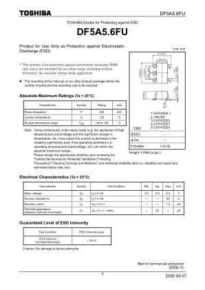 DF5A5.6FU datasheet cover page