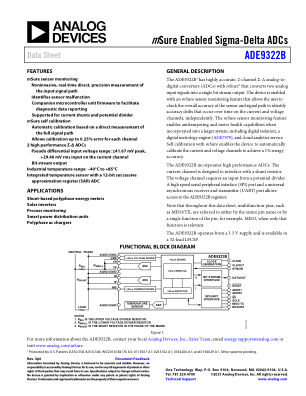 ADE9322B 数据手册首页