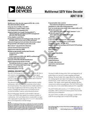 ADV7181B datasheet cover page
