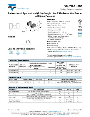 VCUT10G1-SD0 数据手册首页
