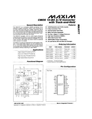MAX177 数据手册首页