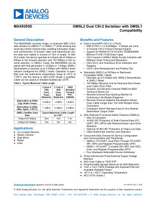 MAX9295D datasheet cover page