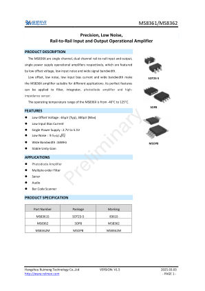 MS8361 datasheet cover page