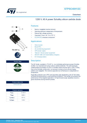 STPSC40H12C datasheet cover page