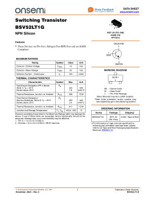 BSV52LT1 数据手册首页
