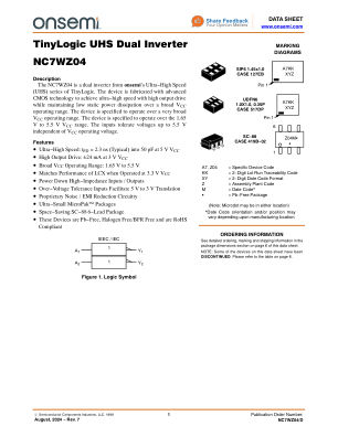 NC7WZ04 数据手册首页