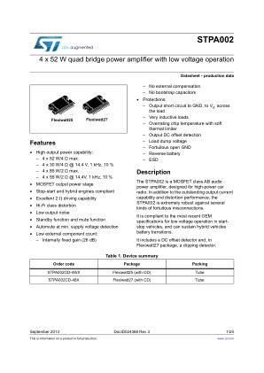 STPA002 数据手册首页