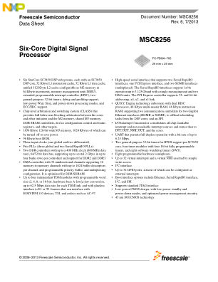 MSC8256 数据手册首页