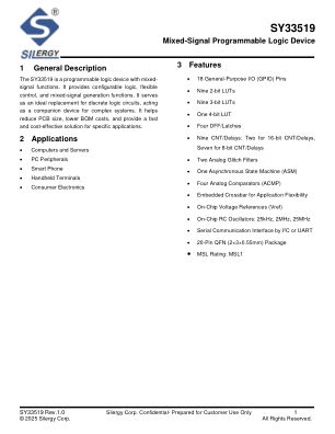 SY33519VYQ datasheet cover page