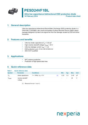 PESD24VF1BLYL datasheet cover page