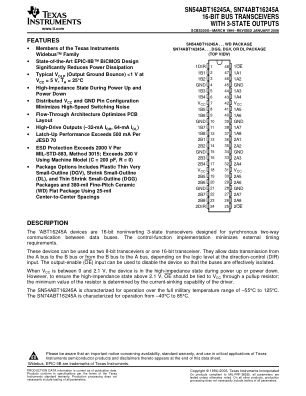 SN74ABT16245A datasheet cover page