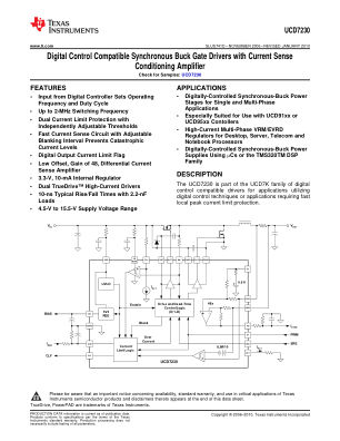 UCD7230 datasheet cover page