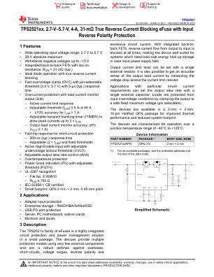 TPS2521 datasheet cover page