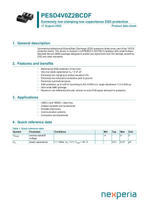 PESD4V0Z2BCDFZ datasheet cover page