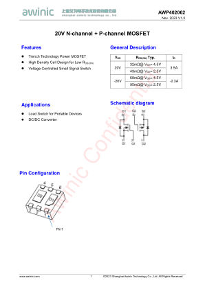 AWP402062 datasheet cover page