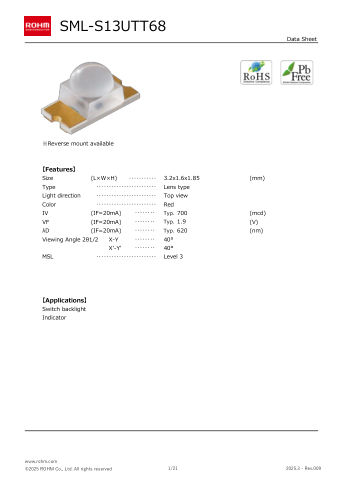 SML-S13UT datasheet cover page
