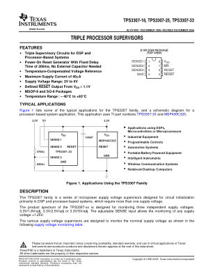 TPS3307 datasheet cover page